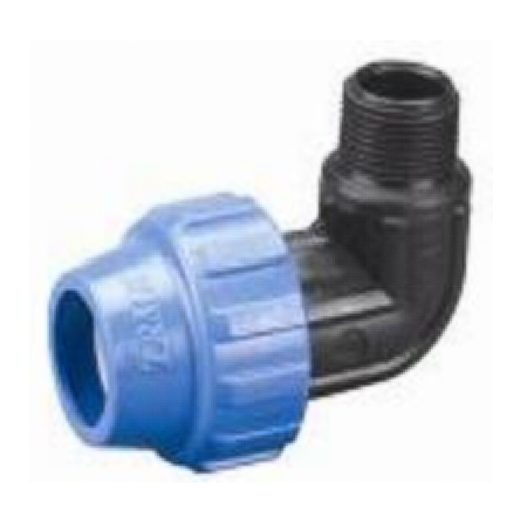 Raccordo a compressione gomito maschio in PP